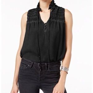 Free People Black Sleeveless Blouse